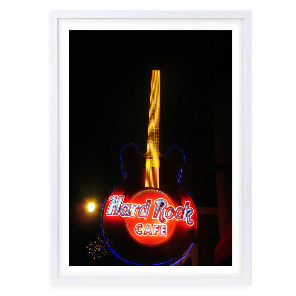 Hard Rock Neon Framed A1 Wall Art Print - Large - NotBrand