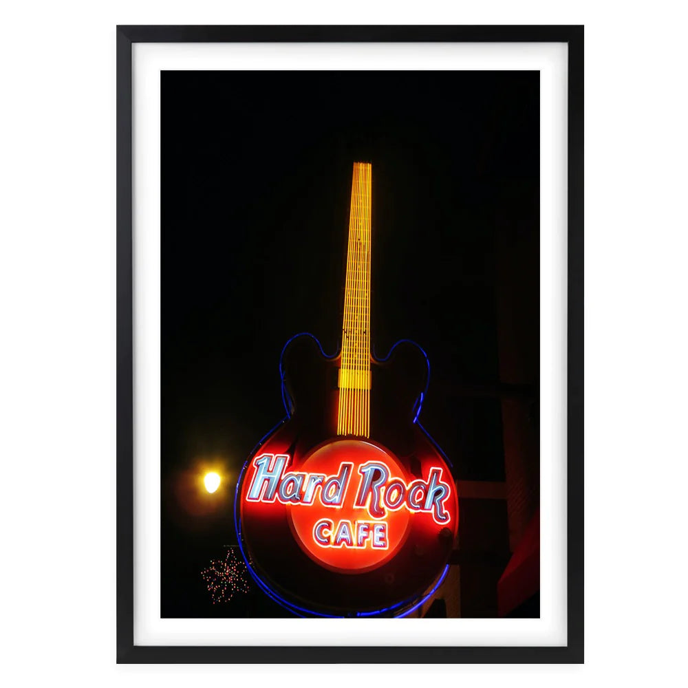 Hard Rock Neon Framed A1 Wall Art Print - Large - NotBrand