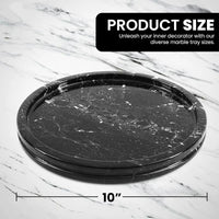 Havoc Round Tray in Marble - Black - Notbrand
