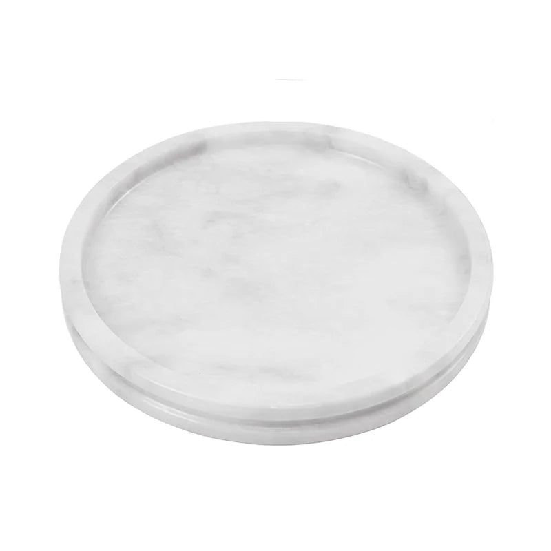 Havoc Round Tray in Marble - White - Notbrand
