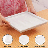 Havoc Square Tray in Marble - White - Notbrand