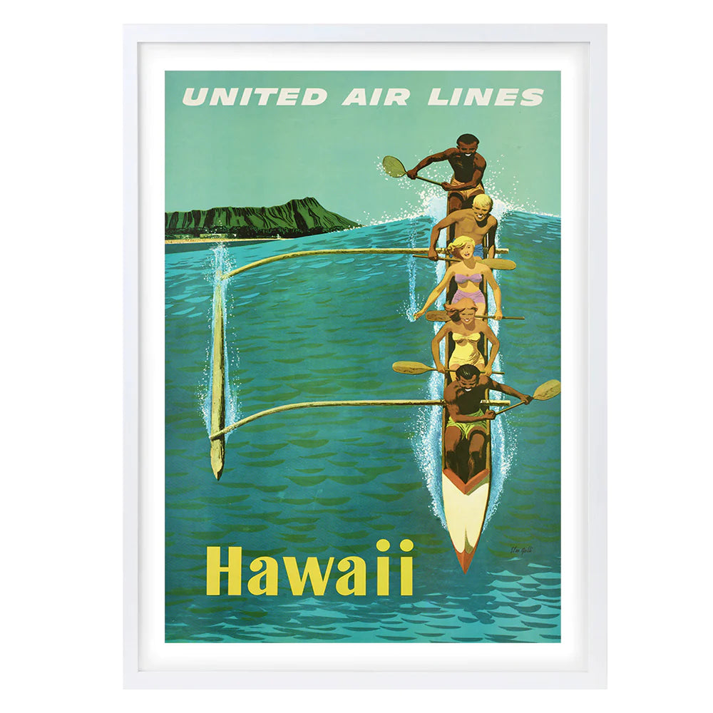 Hawaii United Airlines Framed A1 Wall Art Print - Large - NotBrand