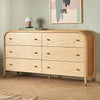 Huffer Wood and Rattan 6 Drawer Dresser - Natural