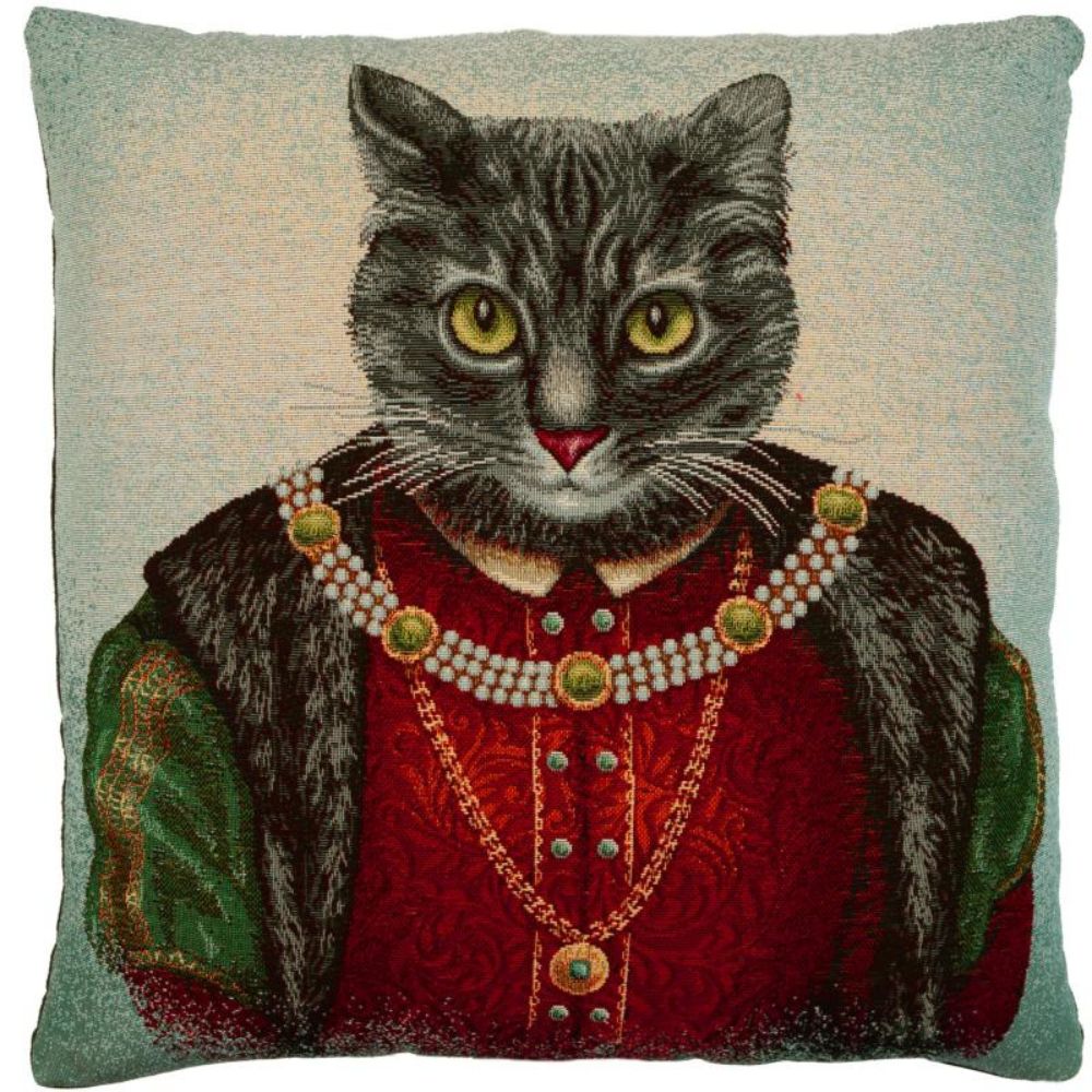 Henry VIII Cat Cushion - Suede Fabric - NotBrand