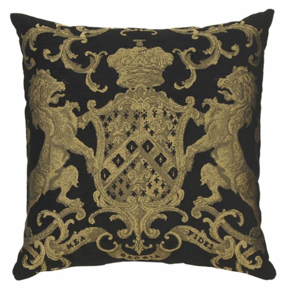 Heraldic Jacquard Cushion - Black - NotBrand