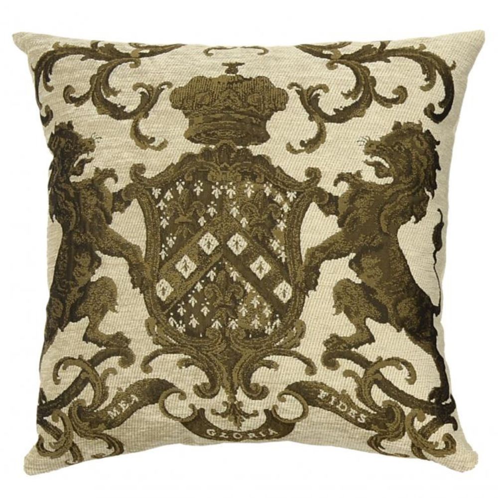 Heraldic Jacquard Cushion - Cream - NotBrand