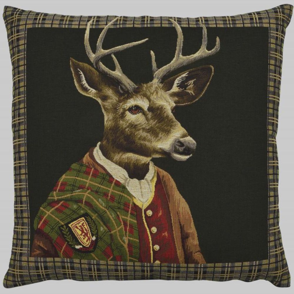 Highland Deer Cushion - Green - NotBrand