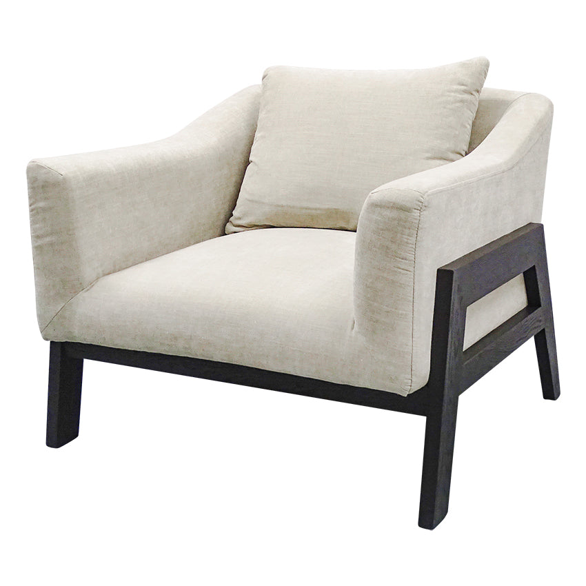 Calypso Oak & Linen Blend Club Chair - Toffee - Notbrand