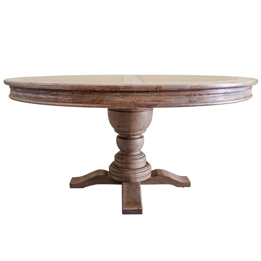 Chase Birch Timber Round Dining Table - Smoked Oak - Notbrand