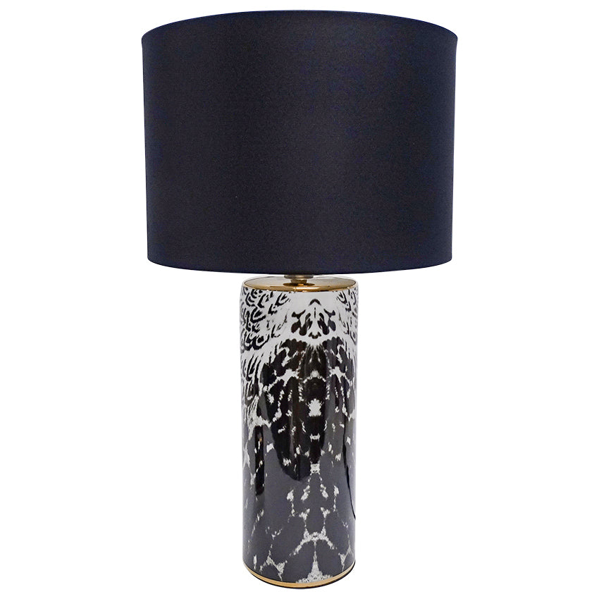 Niveus Ceramic Base Table Lamp - Black & White - Notbrand