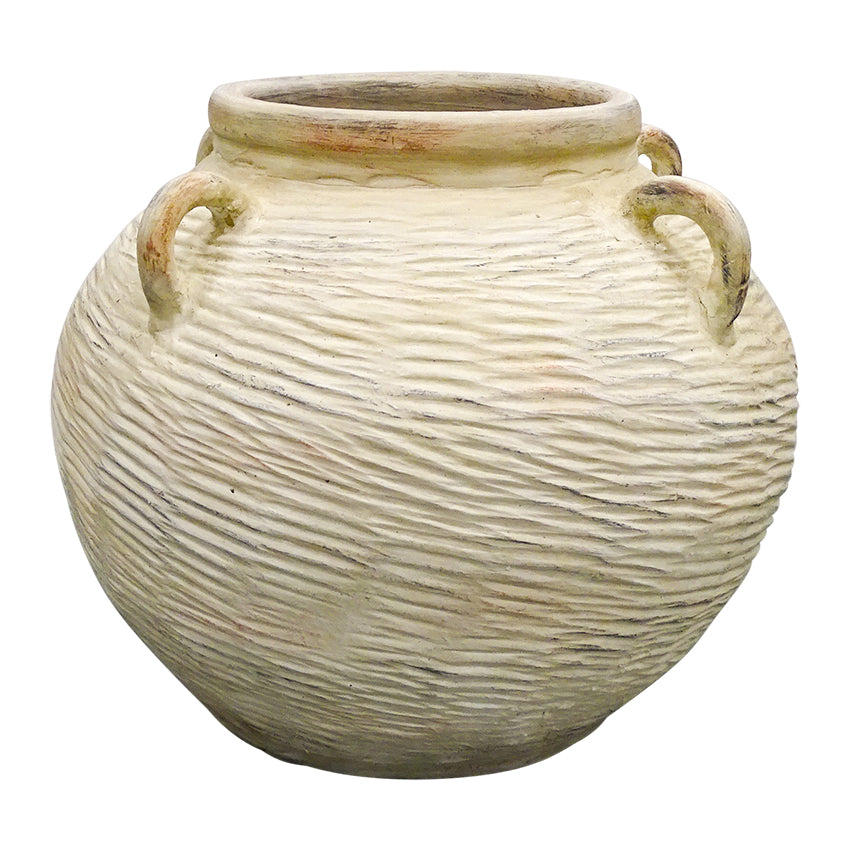Agios Terracotta Pot in Antique White - 41cm - Notbrand