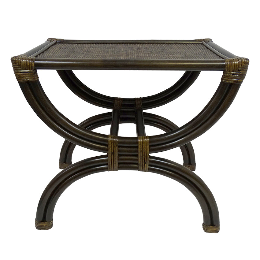 Emley Bamboo Rattan Side Table - Tobacco - Notbrand