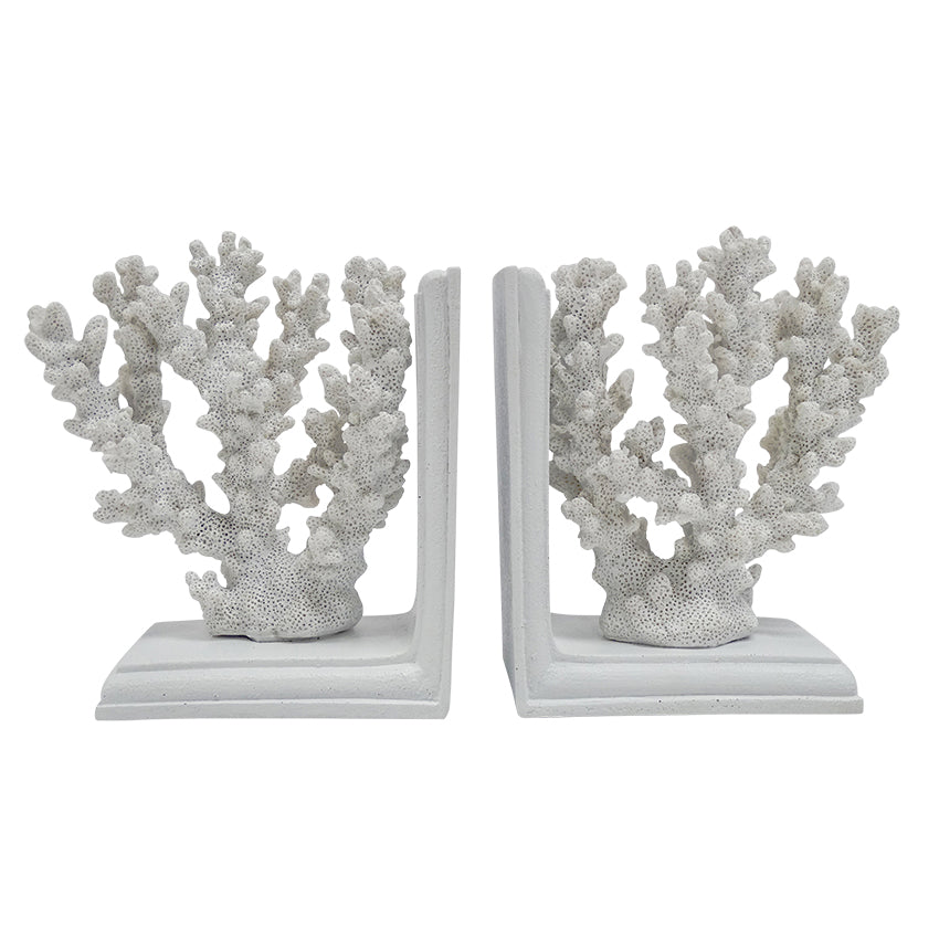 Erina Coral Sculpture White Bookend - Set of 2 - Notbrand