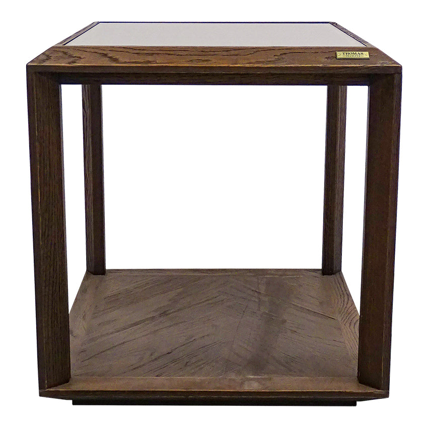 Mallon Oak Timber Square Side Table - Cedar - Notbrand