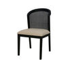 Ievis Elm Dining Chair in Black & Light Beige - Set of 2 - NotBrand