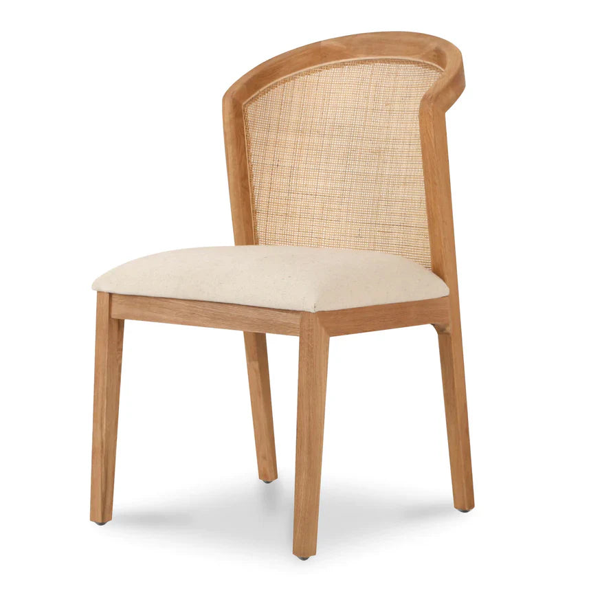 Ievis Dining Chair in Natural & Light Beige - Set of 2 - NotBrand