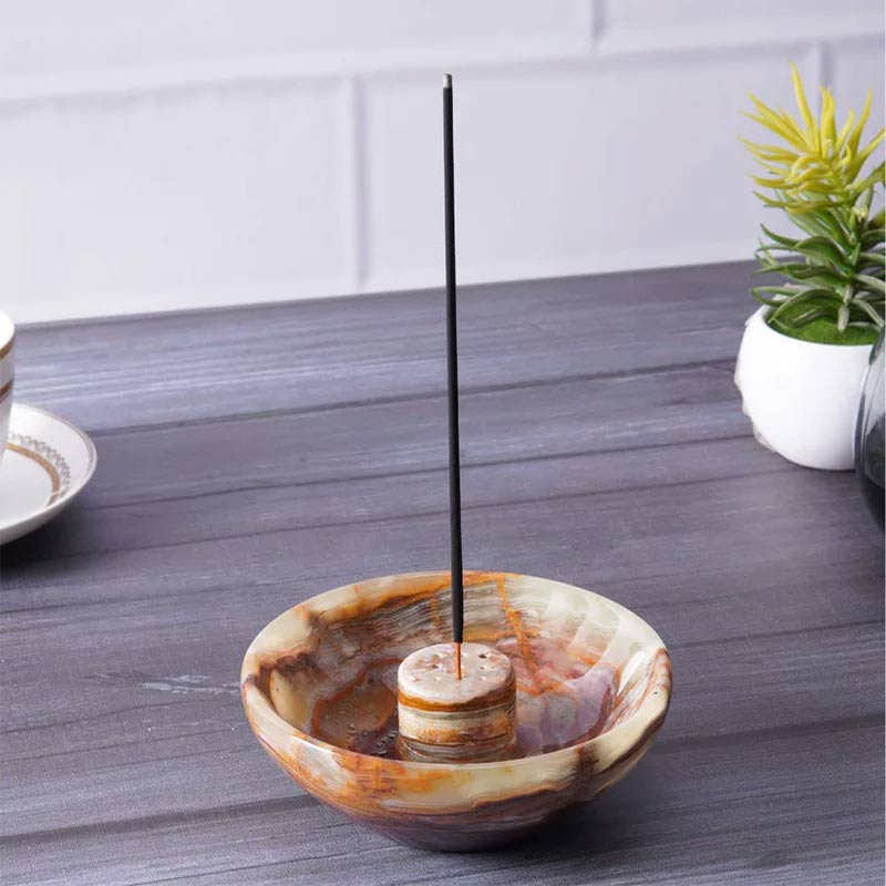 Sindruc Incense Holder in Marble - Green - Notbrand