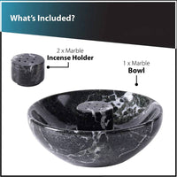 Sindruc Incense Holder in Marble - Black - Notbrand