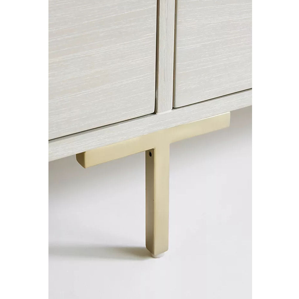 Monge Wooden 6 Drawer Dresser - Light Grey - Notbrand