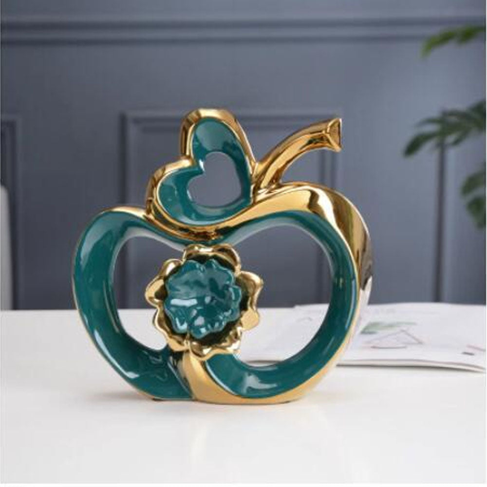 Lucky Apple Ceramic Ornament - Green - Notbrand