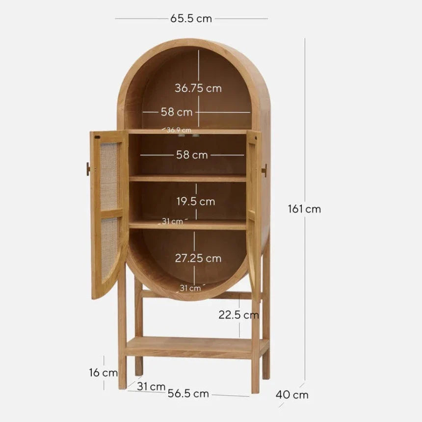 Iyasu Rattan 2 Door Cabinet in Natural - 65.5cm - NotBrand