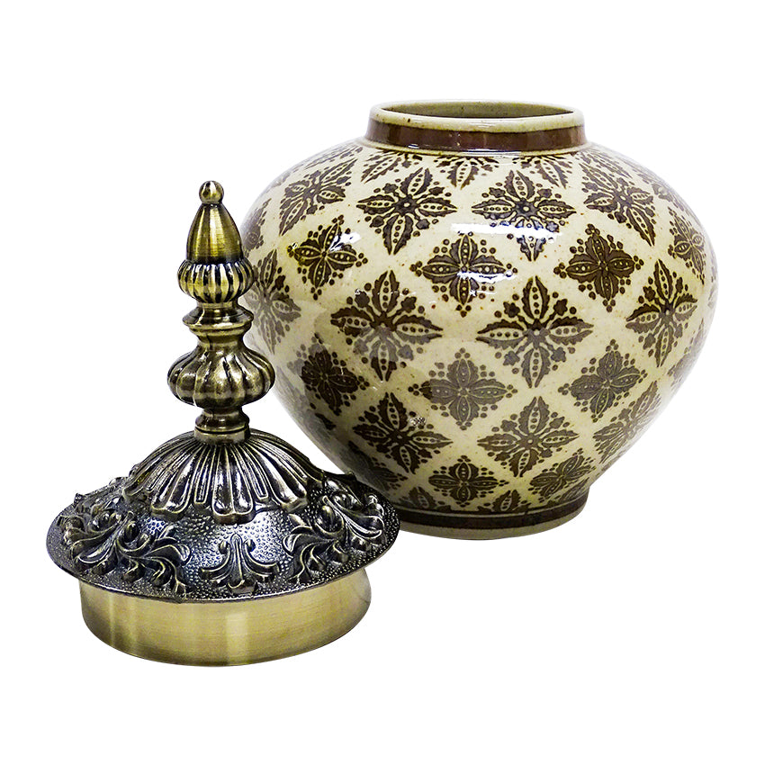 Fernando Ceramic Temple Jar - Small - Notbrand