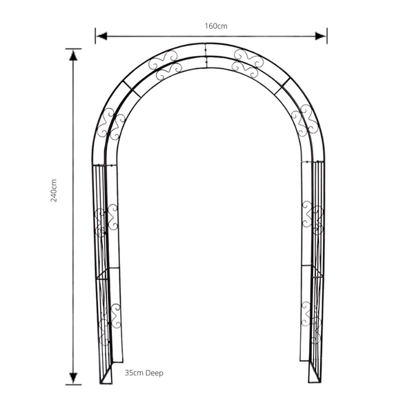 Metal Climbing Frame Garden Arch - Rustic Brown - Notbrand