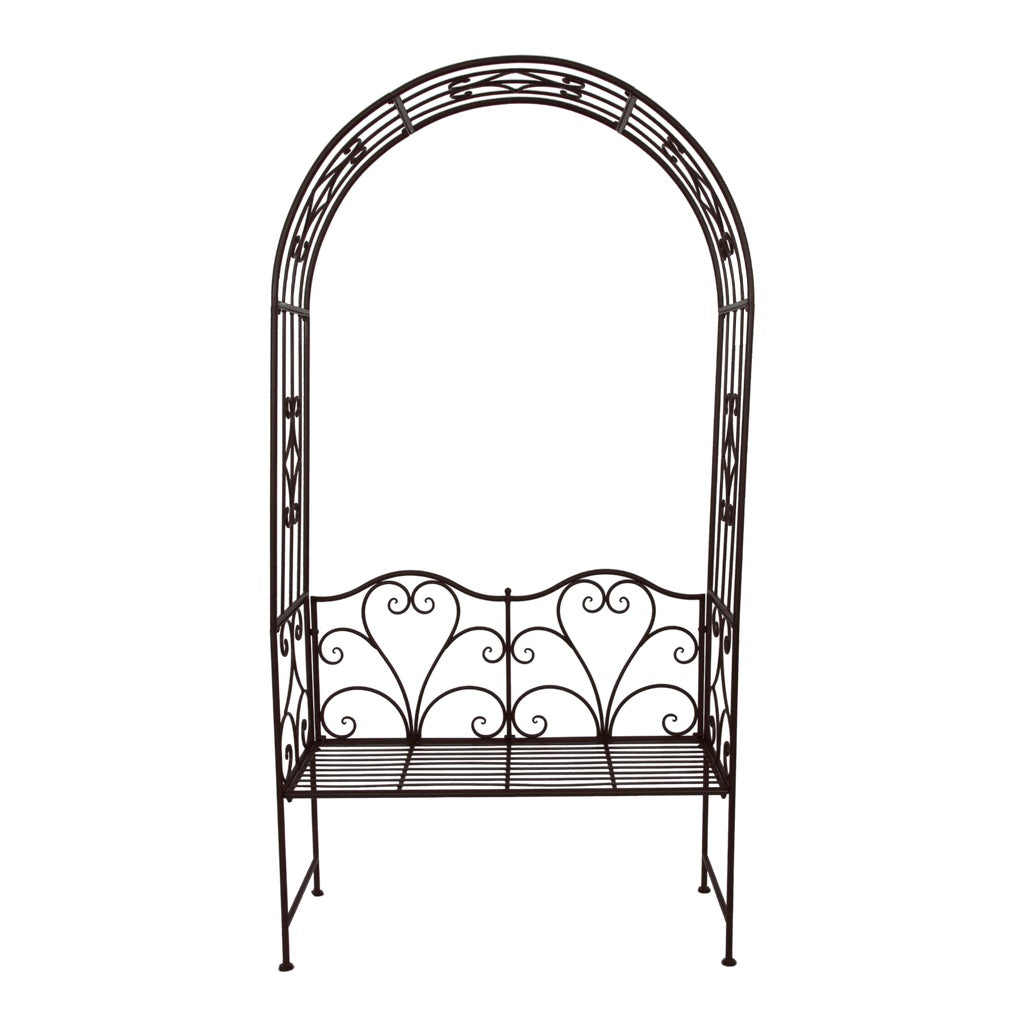 Russey Garden Arch with Bench Seat - Rustic Brown - Notbrand