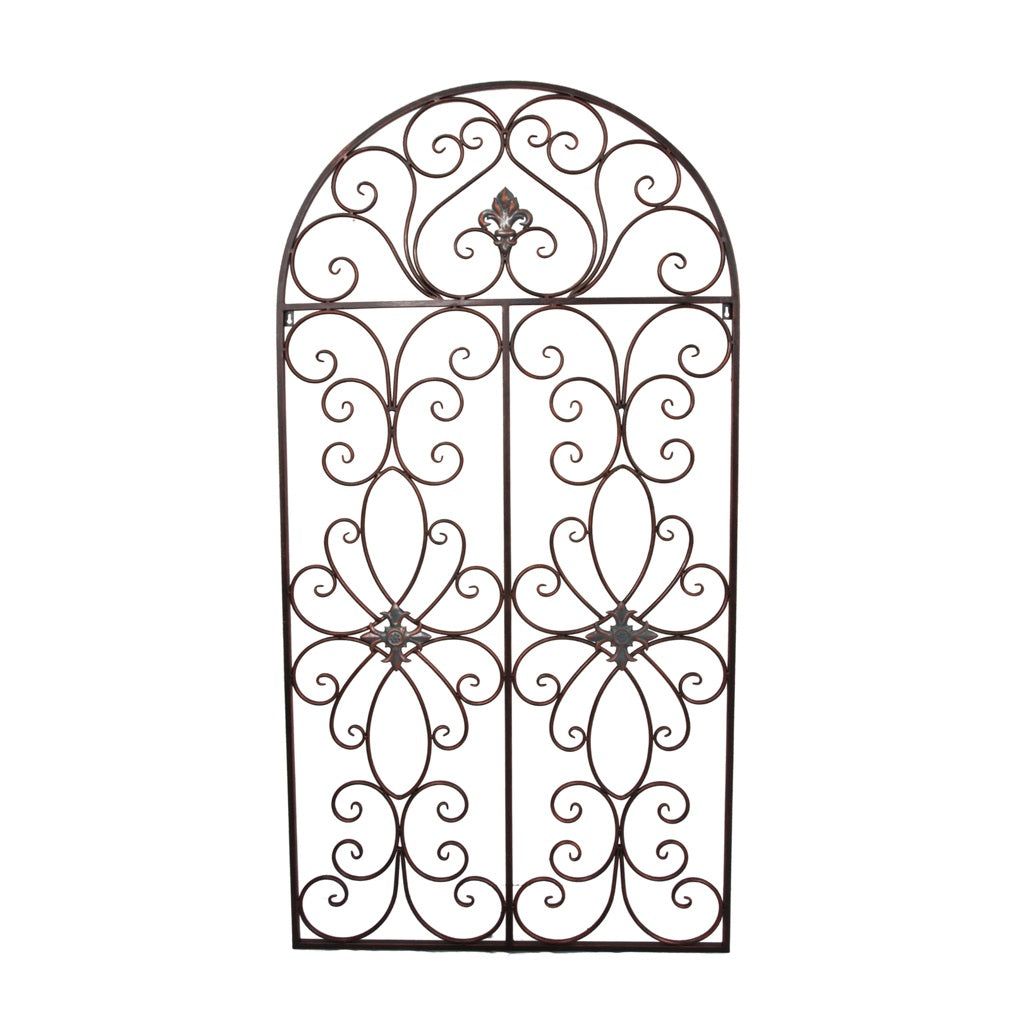 Metal Arched Window Wall Decor - Rustic Brown - Notbrand
