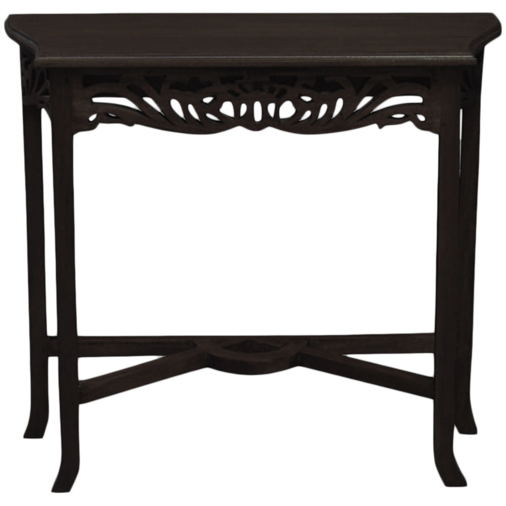 Jepara Handcarved Timber Console in Chocolate - 82cm - Notbrand