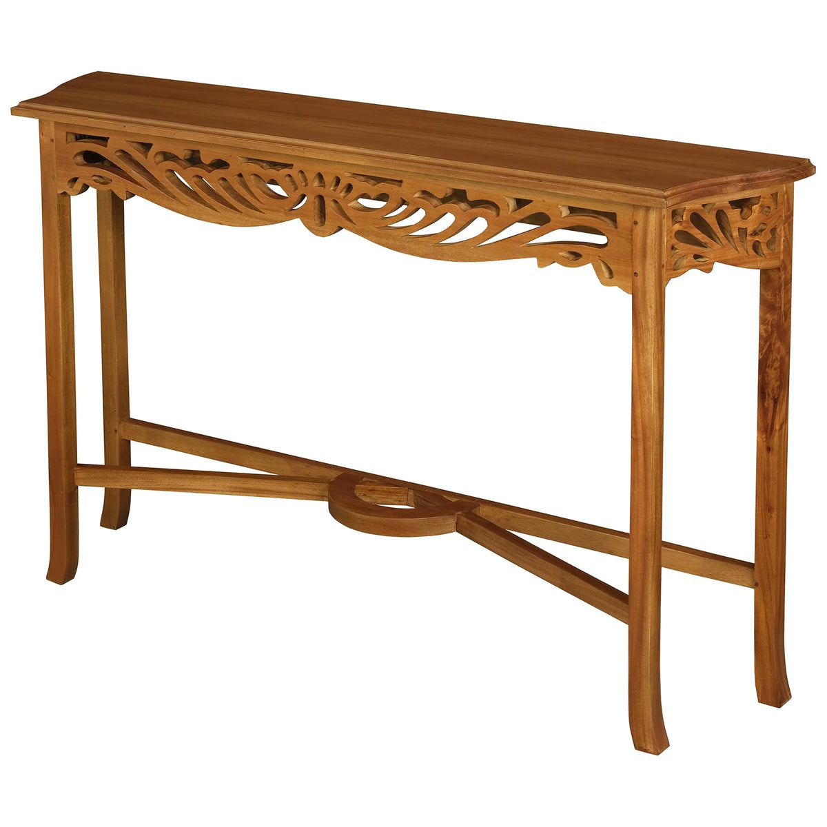 Jepara Handcarved Timber Console in Light Pecan - 120cm - Notbrand