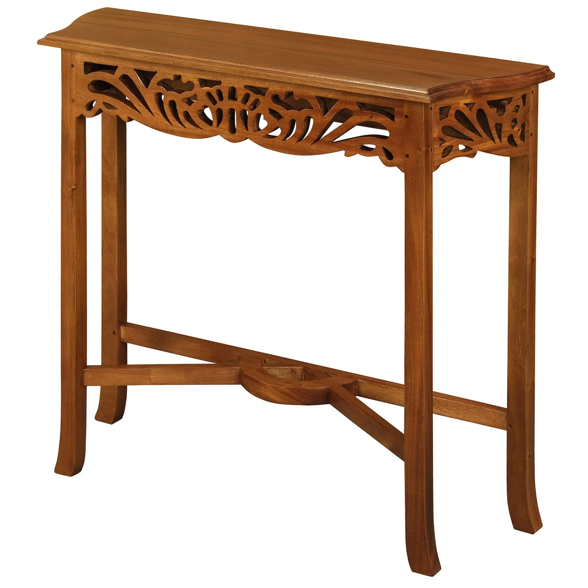 Jepara Handcarved Timber Console in Light Pecan - 82cm - Notbrand