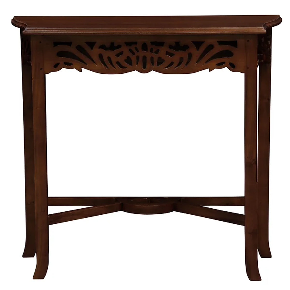 Jepara Handcarved Timber Console in Mahogany - 82cm - Notbrand