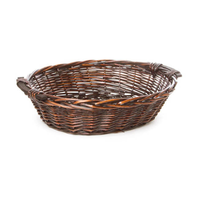 Set of 2 Willow Hamper Oval Basket Tray - Dark Brown - Notbrand