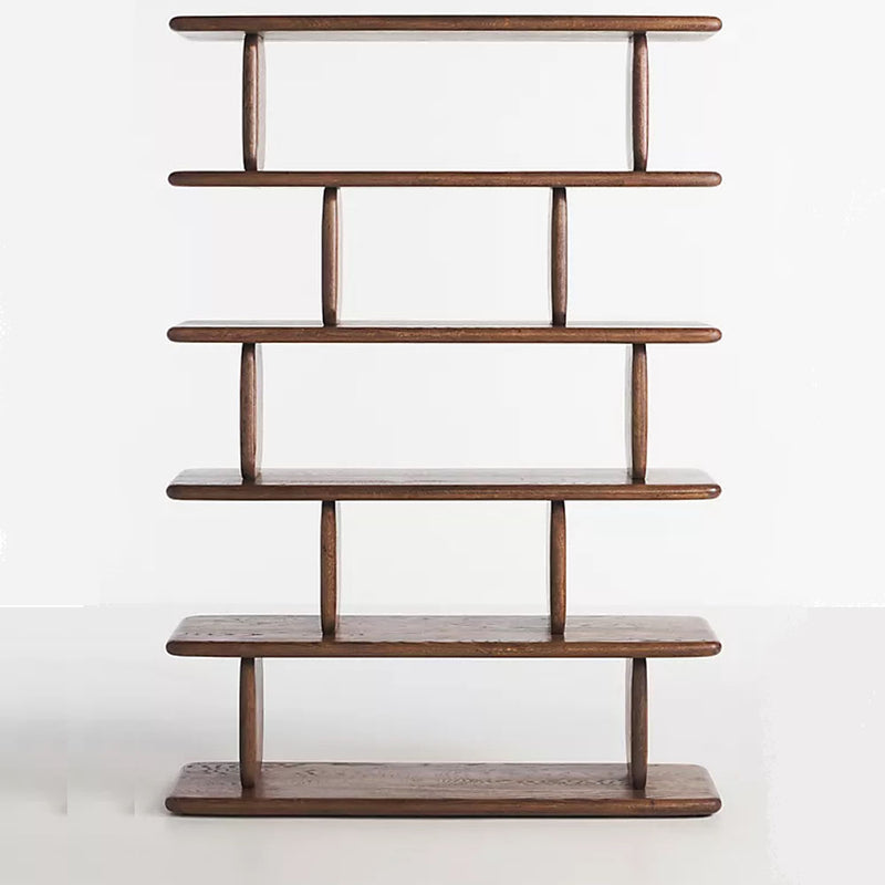 Berch Sculptural Five-Tier Bookshelf - Brown