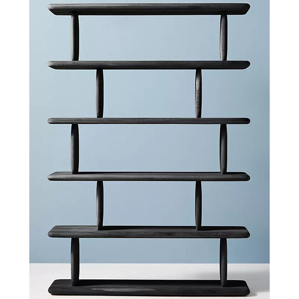 Berch Sculptural Five-Tier Bookshelf - Black - Notbrand