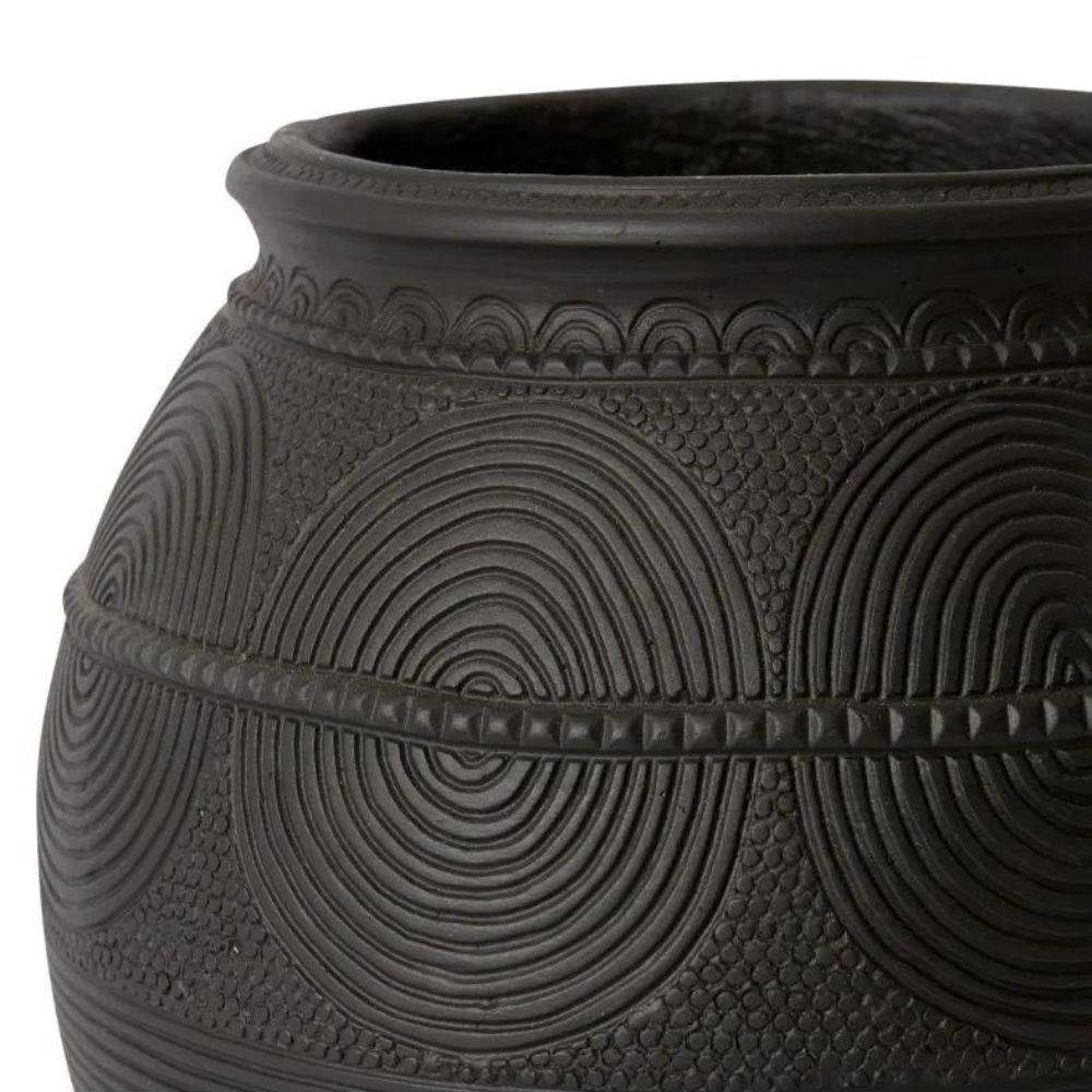 Khalid Cement Vase - Black - Notbrand