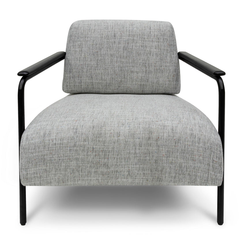 Munia Fabric Armchair with Black Legs - Light Spec Grey - NotBrand
