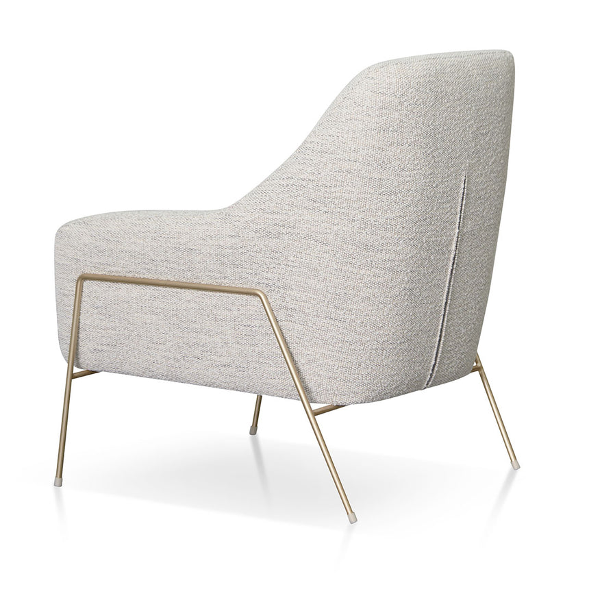 Mbiya Fabric Armchair with Slim Metal Legs - Fog Grey - NotBrand