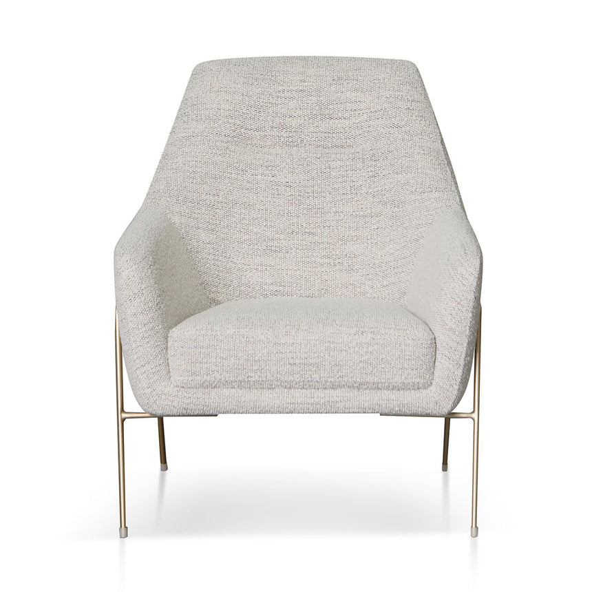 Mbiya Fabric Armchair with Slim Metal Legs - Fog Grey - NotBrand