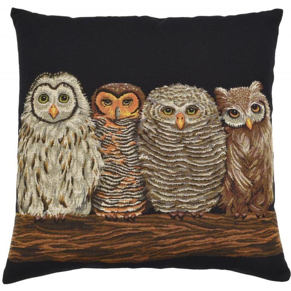 Left Owl Cushion - Suede Fabric - NotBrand