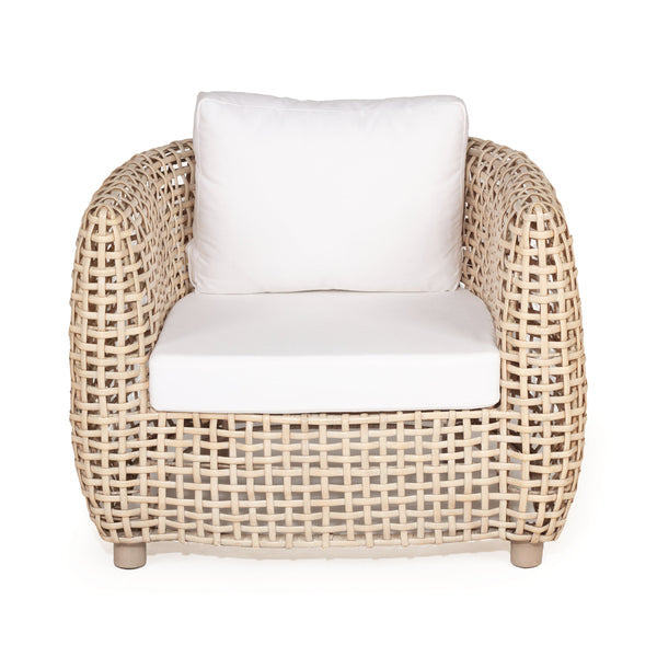 Leo Rattan Lounge Tub Chair - White Wash - Notbrand