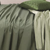 Royale Cotton Fitted Flat Sheet With Pillowcases - Light Sage - Notbrand