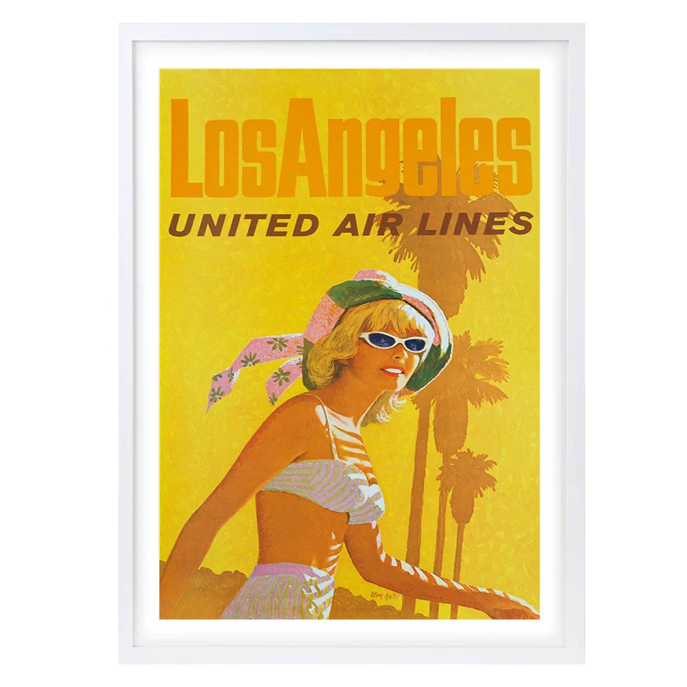 Los Angeles United Airlines Framed A1 Wall Art Print - Large - NotBrand