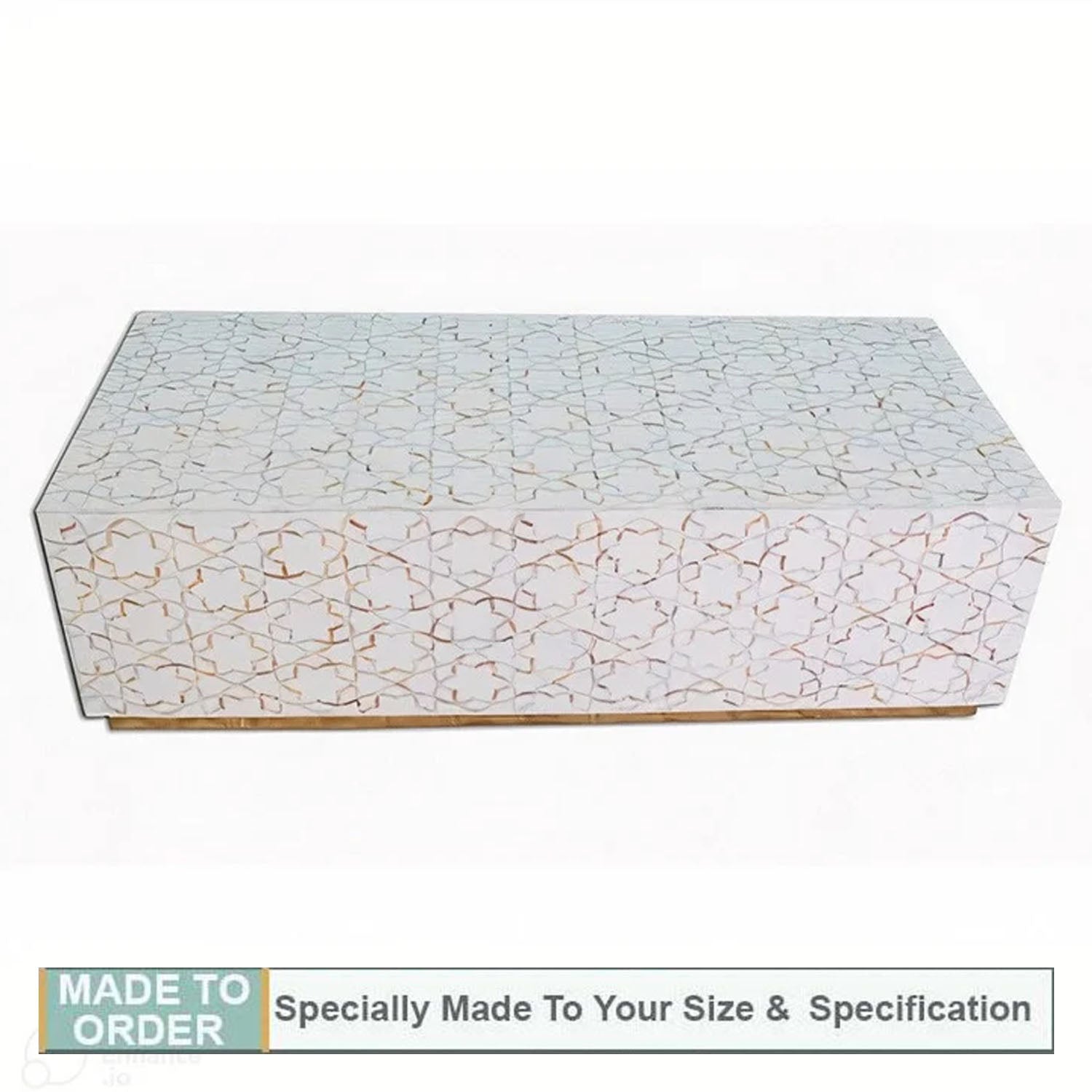 Star Pattern Mother of Pearl Inlay Coffee Table - Notbrand