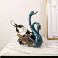 Luxus Resin Swan Statue Wine Rack Bottle Holder - Blue - Notbrand