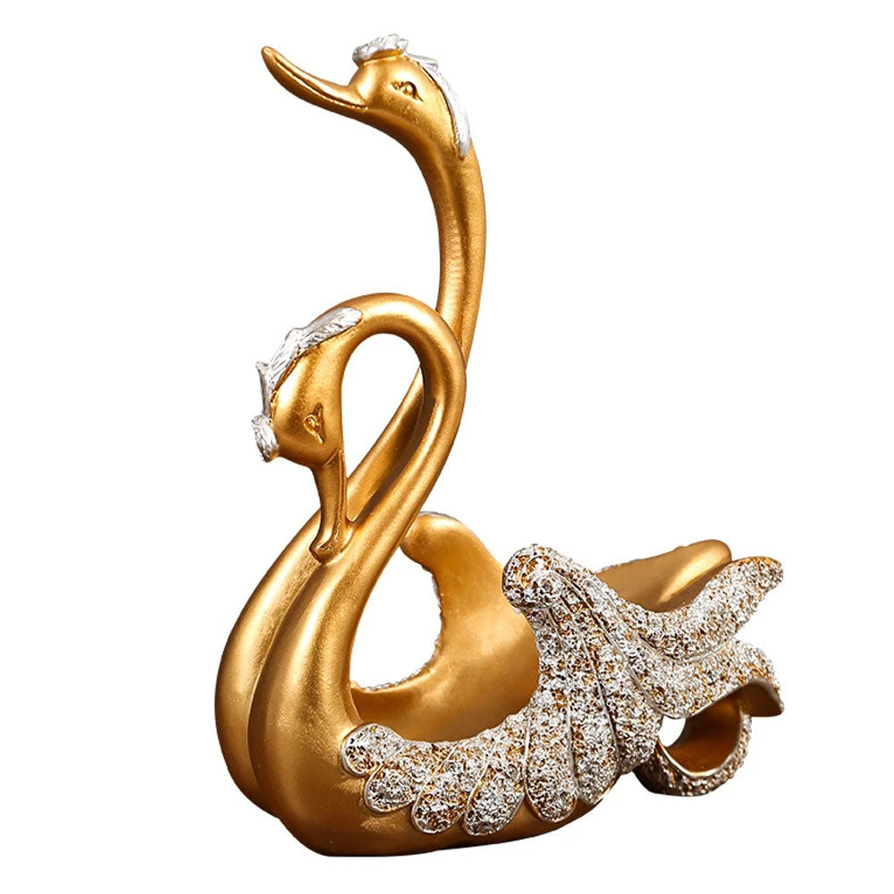 Luxus Resin Swan Statue Wine Rack Bottle Holder - Gold - Notbrand