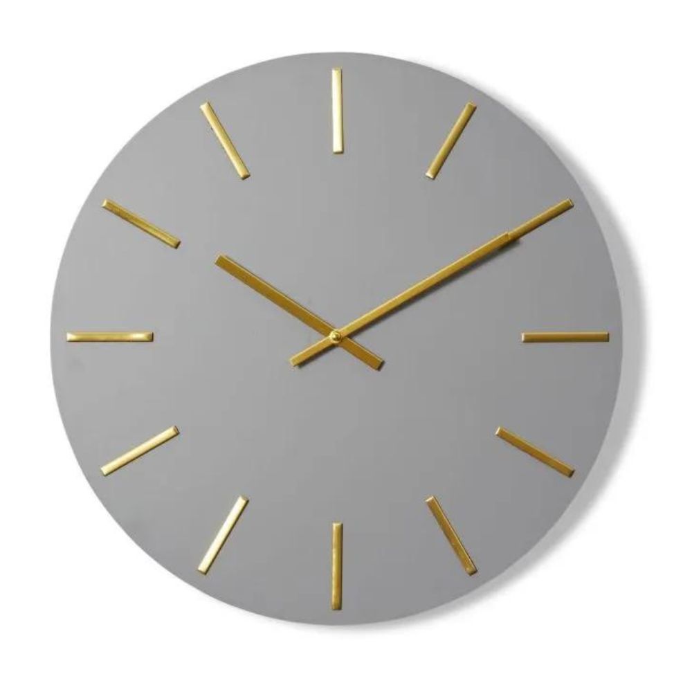 Maddox Wall Clock - Grey & Gold - Notbrand