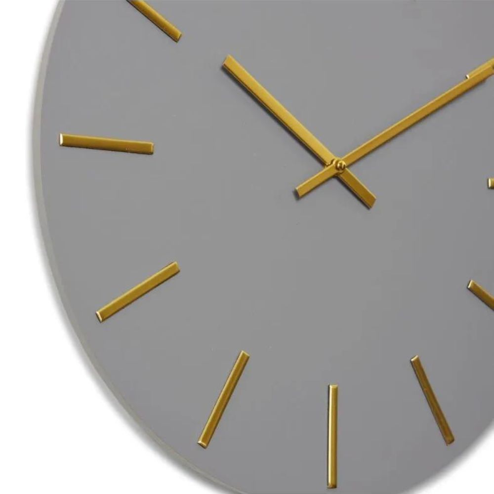 Maddox Wall Clock - Grey & Gold - Notbrand