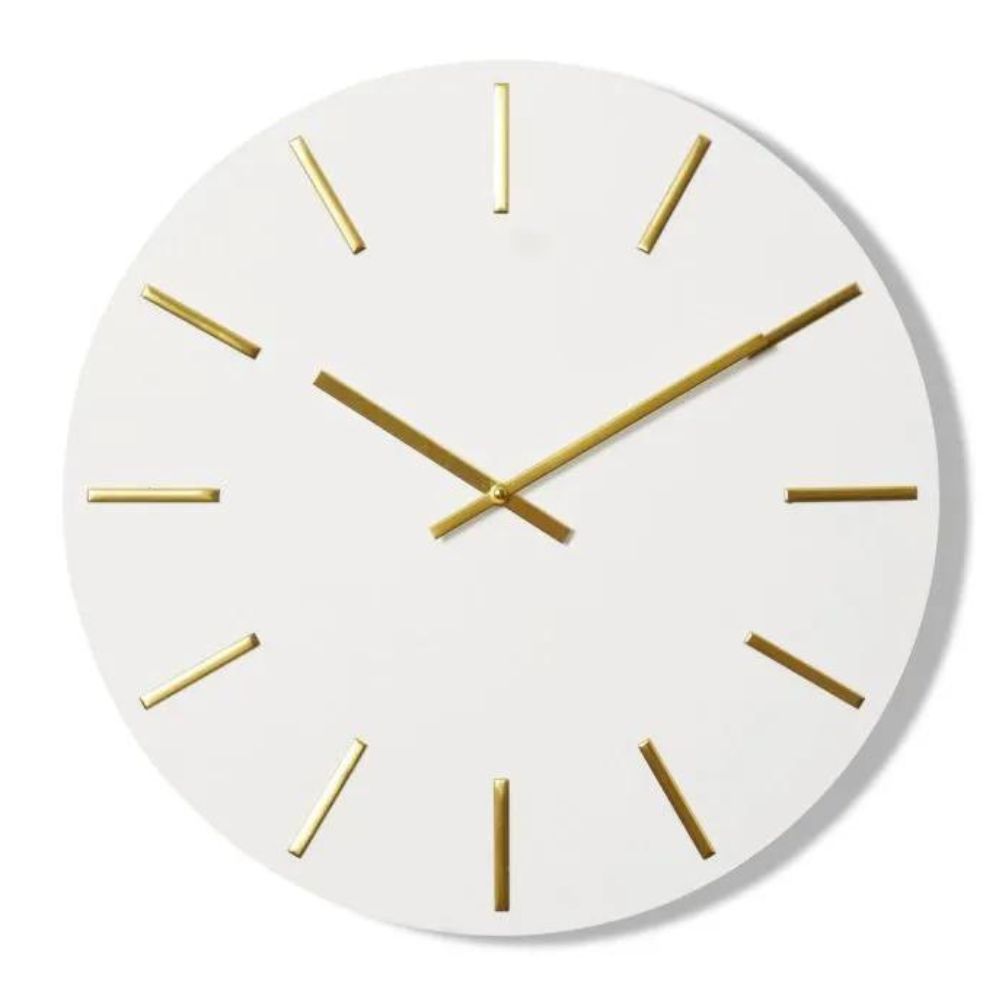Maddox Wall Clock - White & Gold - Notbrand